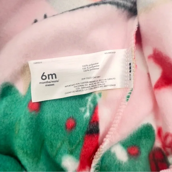 NWT 🥀 6 Month Baby Pink Christmas Onesie Sleeper - Picture 4 of 7